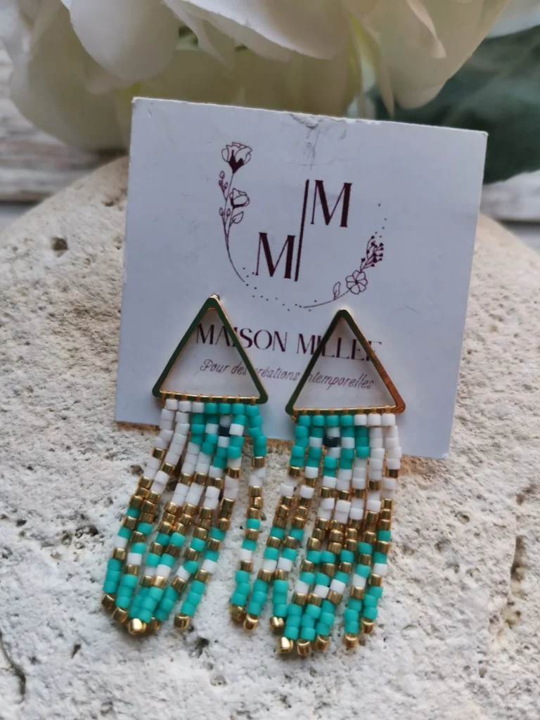 Boucles triangles courtes turquoises-min
