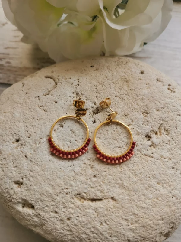 Clous d'oreilles | Miyuki tissées sur anneau | acier inoxydable – Image 5